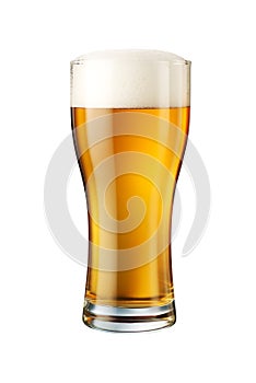 Glass of beer isolated on white background, super big size photo