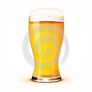 Glass of beer isolated on white background.