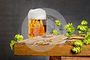 Glass of beer and raw material for beer producti