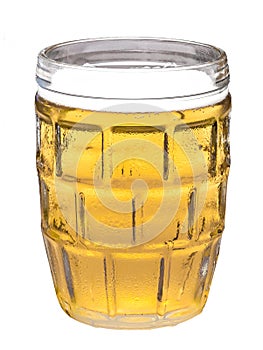 A glass of beer on white background