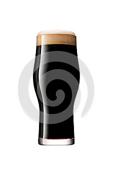 Glass of beer on white background. File contains clipping paths.