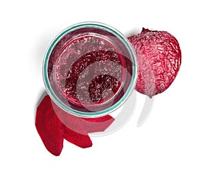 Glass of beet smoothie