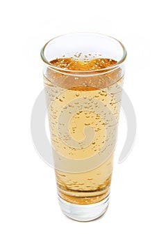Glass with beverage