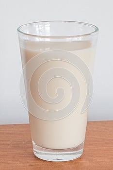 Glass of bio soy milk