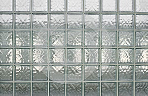 Glass block wall.
