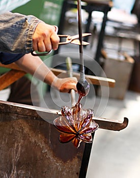 Glass Blower at His Work