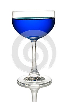 Glass of Blue cocktails color