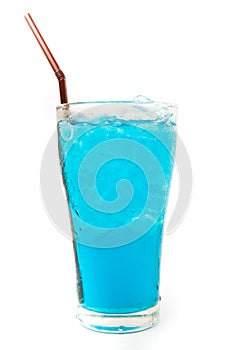 Glass of blue drink