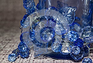 Glass blue flower. photo