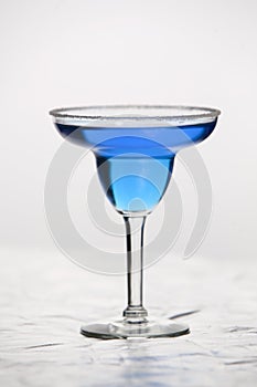 Glass of blue wine