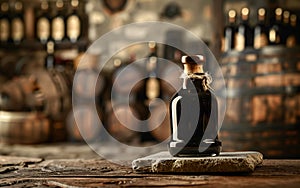 Glass bottle of authentic modena balsamic vinegar