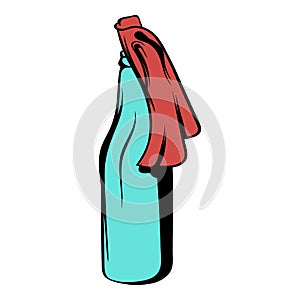 Glass bottle filled with gasoline icon cartoon