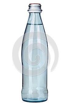 Glass bottle filled with pure drinking water