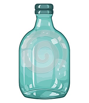 glass bottle holds fresh purified water