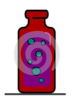 Glass bottle illustration. Vodca glass bottle.