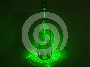 Glass bottle in laser abstraction