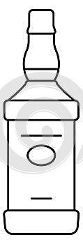 Glass bottle line icon. Rum symbol. Alcohol sign