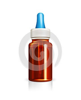 Glass bottle with medicine dropper