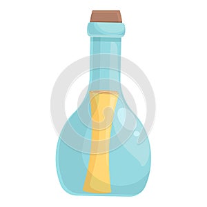 Glass bottle message icon cartoon vector. Sea water