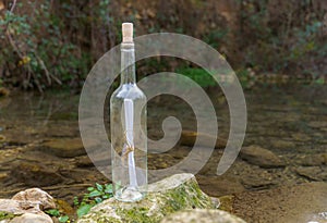 glass bottle with a message inside