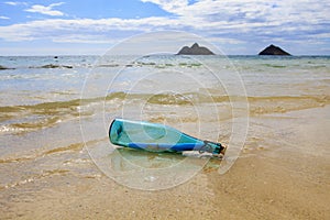 Glass bottle with message inside