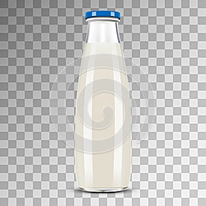 Glass Bottle of Milk isolated on transparent