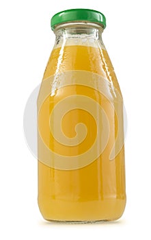 Vaso una botella de naranja jugo 