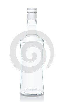 Glass bottle with Russian vodka