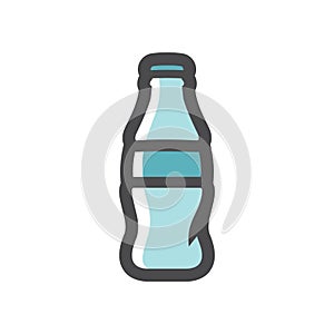 Glass bottle soda Vector icon Cartoon illustration
