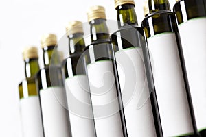 Glass bottles with blank label.