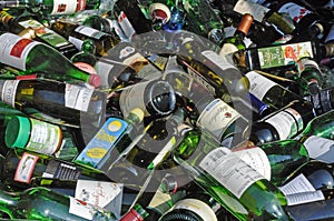 Glass bottles for recycling