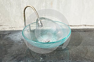 Glass bowl hand wash basin