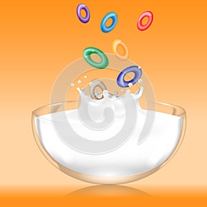 Glass bowl and milk splash