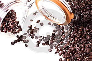 Glass bowl with coffee beans photo