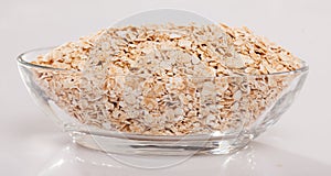 Glass bowl with oats