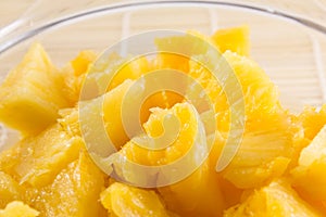 Glass bowl pineapple pieces