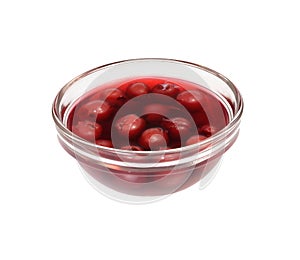 Preserved cherries isolated photo