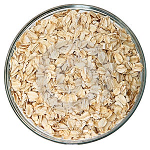 Glass Bowl of Raw Oats