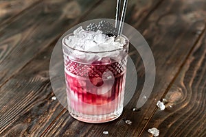 Glass of Bramble cocktail