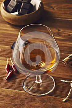 Glass of brandy photo