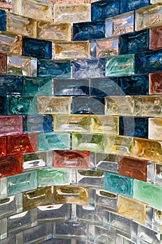A glass brick wall background