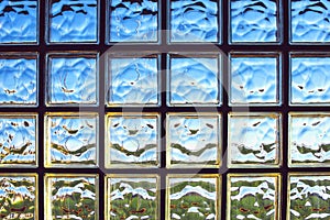 Glass brick wall texture background