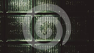 Glass brick wall background.