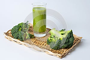 Glass of broccoli extract