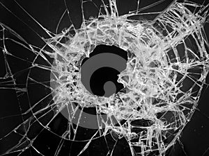 Glass broken automobile