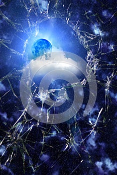 Glass broken automobile