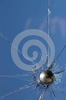 Glass broken cracks splinters photo