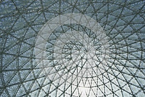 Glass building dome. Glass roof. Modren architecture