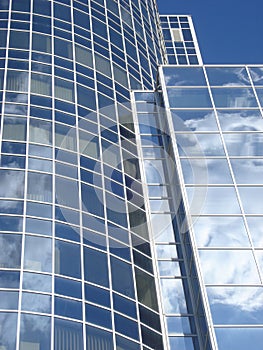 Glass building facade details