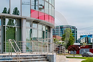 Glass buildings in business area